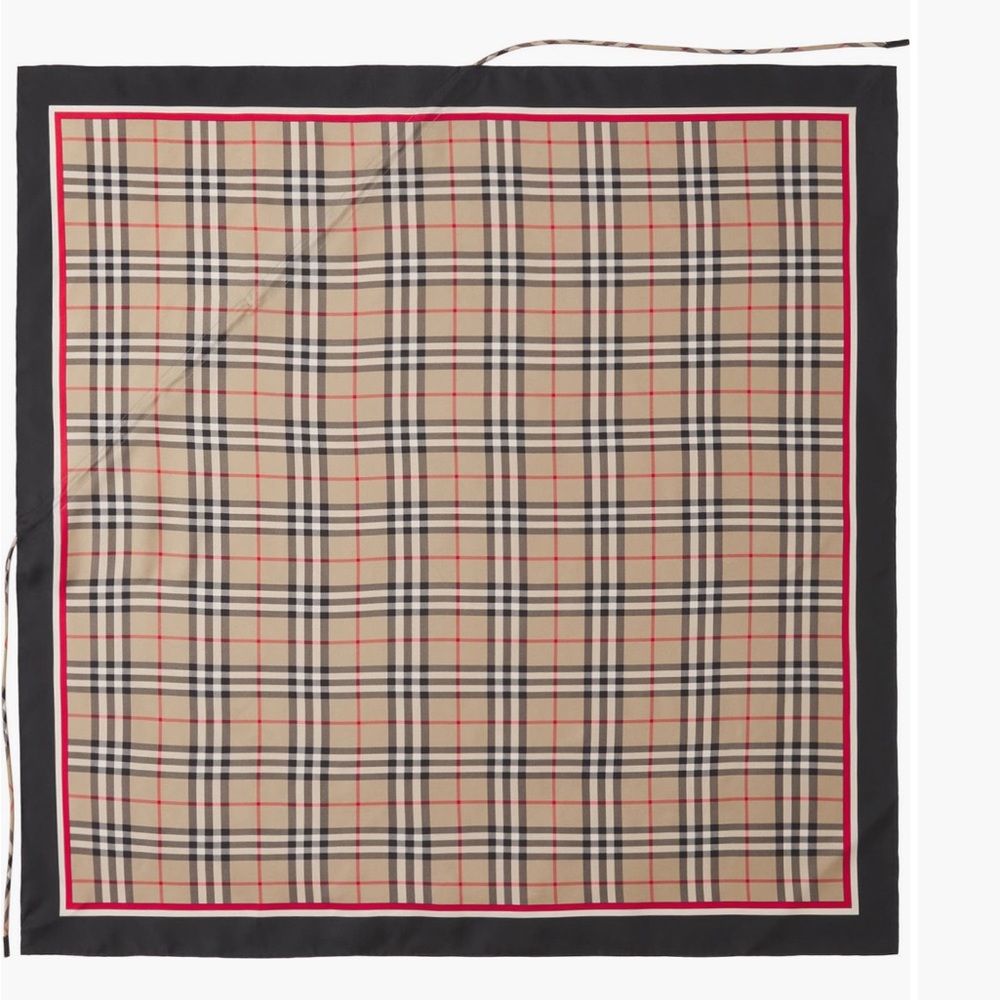 Burberry Vintage Check Drawcord Silk Scarf - Picture 7 of 8